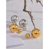 Classic Round Beads Stud Earrings for Women Waterproof 18K PVD Plated