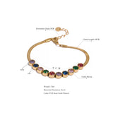 Colorful Cubic Zirconia Bracelet Bangle Stainless Steel