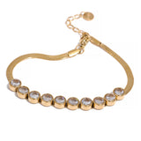 Colorful Cubic Zirconia Bracelet Bangle Stainless Steel