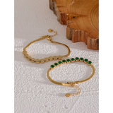 Colorful Cubic Zirconia Bracelet Bangle Stainless Steel
