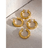 Green CZ Textured Metal Hoop Earrings for Women ZA Earring