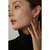 Stainless Steel CZ Huggie Earrings Golden Round Hoop Jewelry