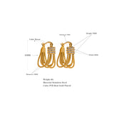 Stainless Steel Cubic Zirconia Geometric Statement Earrings
