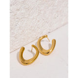 Stainless Steel Golden Earrings Texture Office Jewelry