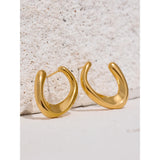 Stainless Steel Golden Earrings Texture Office Jewelry