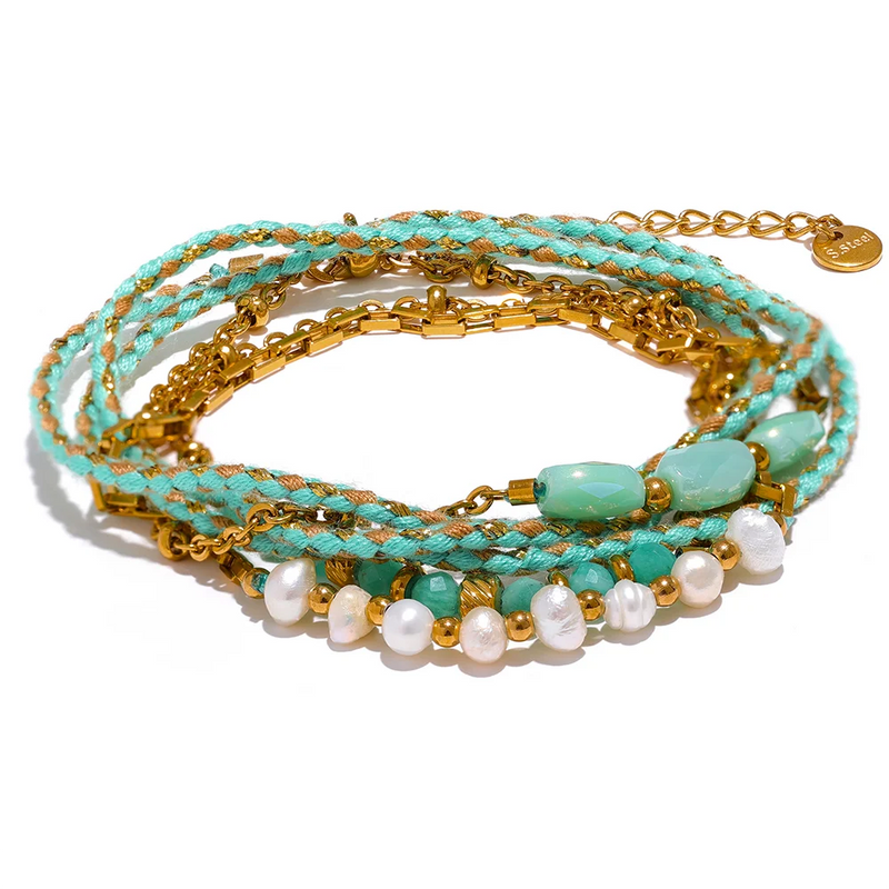Stainless Steel Double Layer Braided Rope Necklace
