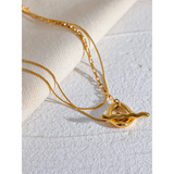 Double Layered Overlay Necklace Waterproof Chain Neck Jewelry