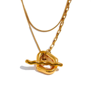 Double Layered Overlay Necklace Waterproof Chain Neck Jewelry