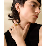 Stainless Steel Flower Charm Ring for Women Statement Finger Jewelry