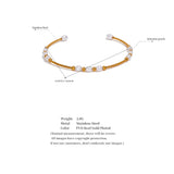 Stainless Steel Pearl Open Bracelet Bangle for Women Waterproof Charm Jewelry