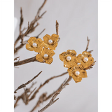 Stainless Steel Flower Fancy Stud Earrings Pearls Plant Stylish Jewelry