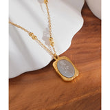 Stainless Steel Flowers Pendant Necklace 18K Chain