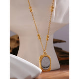 Stainless Steel Flowers Pendant Necklace 18K Chain