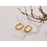 Geometric CZ Huggie Earrings High CZ Hoop Earring Women Jewelry