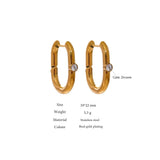 Geometric CZ Huggie Earrings High CZ Hoop Earring Women Jewelry