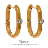 Geometric CZ Huggie Earrings High CZ Hoop Earring Women Jewelry