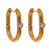 Geometric CZ Huggie Earrings High CZ Hoop Earring Women Jewelry