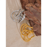Geometric Hollow Hoop Earrings - Stainless Steel Modern Jewelry