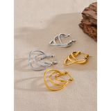 Geometric Hollow Hoop Earrings - Stainless Steel Modern Jewelry