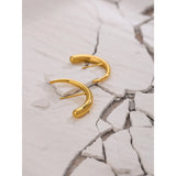 Geometric Stud Earrings Metal Texture Unusual Waterproof Charm Jewelry