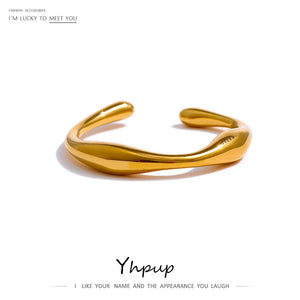 Stainless Steel Geometric Ring Women J