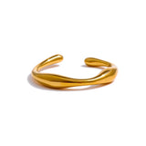 Stainless Steel Geometric Ring Women J