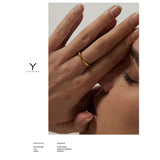 Stainless Steel Geometric Ring Women J