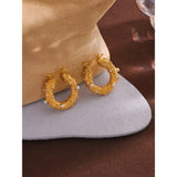 Golden Round Hoop Earrings Zircon Huggie Party Gift