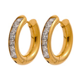 Golden Waterproof Earrings 18k-Plated CZ Pearl Charm Jewelry