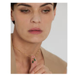 Stainless Steel Green CZ Pendant Necklace for Women