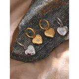 Metal Love Hoop Earrings for Women - Heart Huggie Earrings