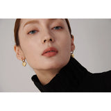 Metal Love Hoop Earrings for Women - Heart Huggie Earrings