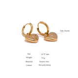 Metal Love Hoop Earrings for Women - Heart Huggie Earrings