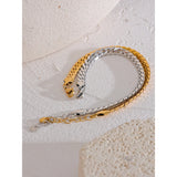 Stainless Steel Chain Polished Wrist Bracelet Bangle 18K PVD Plated