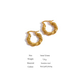 Stainless Steel Hug Earrings for Women Minimalist Metal Distortion Hoop Charm