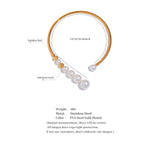 Stainless Steel Pearls Statement Torques Necklace