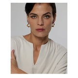 Stainless Steel Irregular Hoop Earrings for Women High Metal Golden Unusual