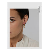 Stainless Steel Irregular Hoop Earrings for Women High Metal Golden Unusual