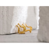 Stainless Steel Irregular Hoop Earrings for Women High Metal Golden Unusual