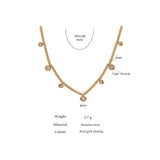 Stainless Steel CZ Chain Necklace for Women Wedding Gift