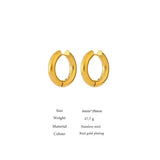 Minimalist Round Hoop Earrings 18K Plated Waterproof Charm