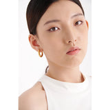 Minimalist Round Hoop Earrings 18K Plated Waterproof Charm