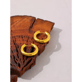 Minimalist Round Hoop Earrings 18K Plated Waterproof Charm