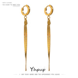 Stainless Steel Tassel Drop Earrings Golden Metal Bijoux Femme Gift