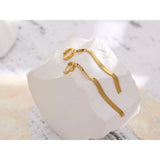 Stainless Steel Tassel Drop Earrings Golden Metal Bijoux Femme Gift