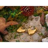 Stainless Steel Metal Golden Texture Minimalist Smooth Earrings