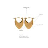 Stainless Steel Metal Golden Texture Minimalist Smooth Earrings