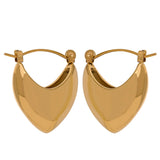 Stainless Steel Metal Golden Texture Minimalist Smooth Earrings
