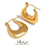 Golden Hoop Earrings Charm Stainless Steel