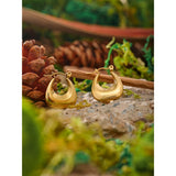 Golden Hoop Earrings Charm Stainless Steel